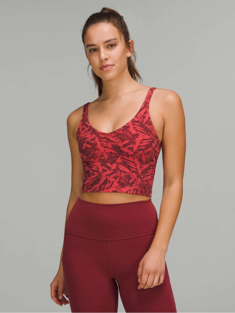Lululemon Womens Align Tank Top Size 4 Spray Leaf Fireside Red Athletic